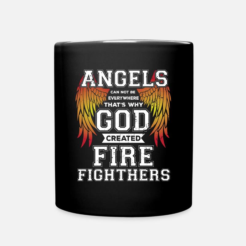 Fire Angel Shirt for Fire Fighters - Full Colour Mug - black
