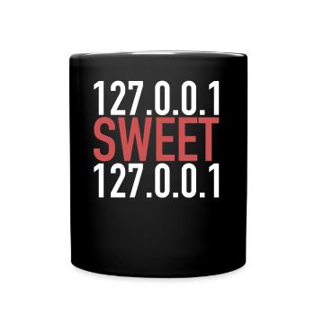 IT Nerd Home Sweet Home 127.0.0.1 Localhost - Tasse einfarbig - Schwarz - Vorne