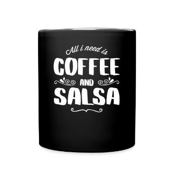 Salsa & Coffee - Full Colour Mug - black - Front
