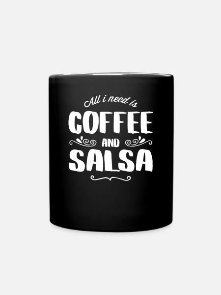 Salsa & Coffee - Full Colour Mug - black