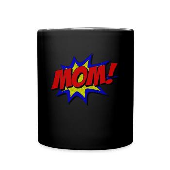 Superhelden-Mama - Tasse einfarbig - Schwarz - Vorne