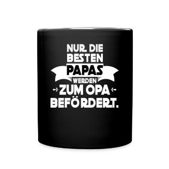Befördert Befördert Opa Großvater - Tasse einfarbig - Schwarz - Vorne