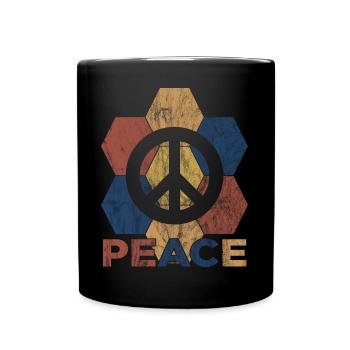 Frieden - Tasse einfarbig - Schwarz - Vorne