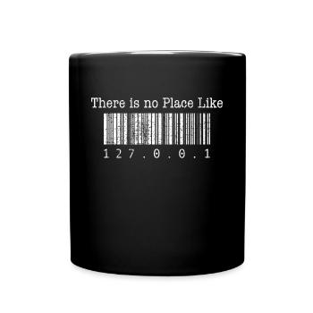 127 0 0 1 - Tasse einfarbig - Schwarz - Vorne