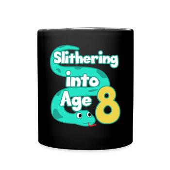 Snake 8th Birthday Party Eighth Boa Gift - Full Colour Mug - black - Front
