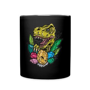 Vintage Tattoo Dinosurier Bernstein Geschenk - Tasse einfarbig - Schwarz - Vorne