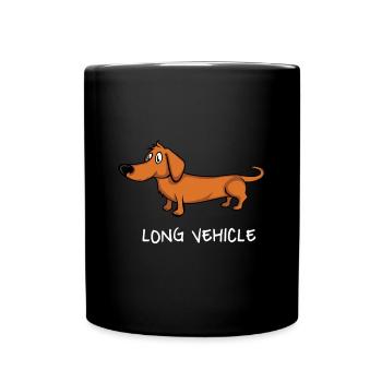 Long Vehicle Dachshund Long vehicle overlength - Full Colour Mug - black - Front