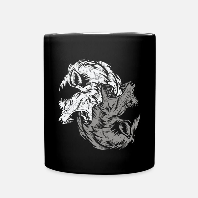 Yin Yang Wolf - Full Colour Mug - black