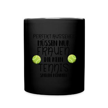Tennis femmes - Mug uni - noir - Devant