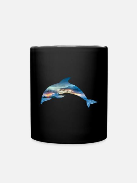 Delfin Delphin Pazifik Indischer Ozean Fisch Tier - Tasse einfarbig - Schwarz
