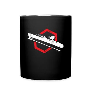 Ski Kinder Sport Langlauf Geschenk - Tasse einfarbig - Schwarz - Vorne