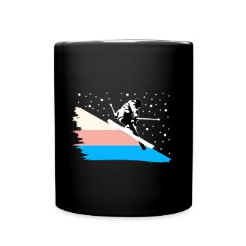 Ski Kinder Weihnachten Sport Geschenk - Tasse einfarbig - Schwarz - Vorne
