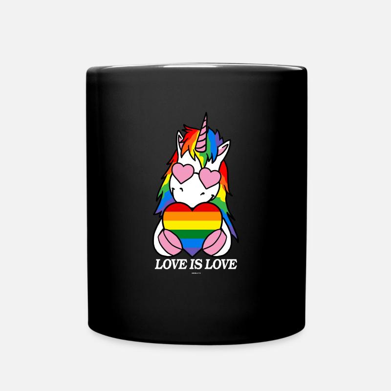 Einhorn ist Liebesgeschenk - Tasse einfarbig - Schwarz