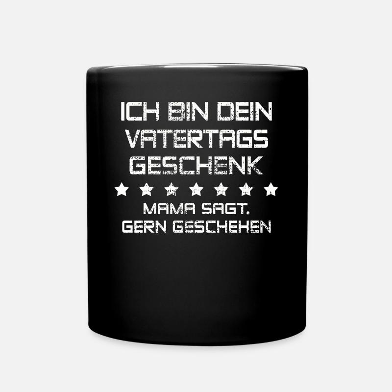 Erster Vatertag - Tasse einfarbig - Schwarz