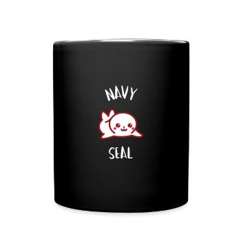 Little Seal - Manga Kawaii Seal - Full Colour Mug - black - Front