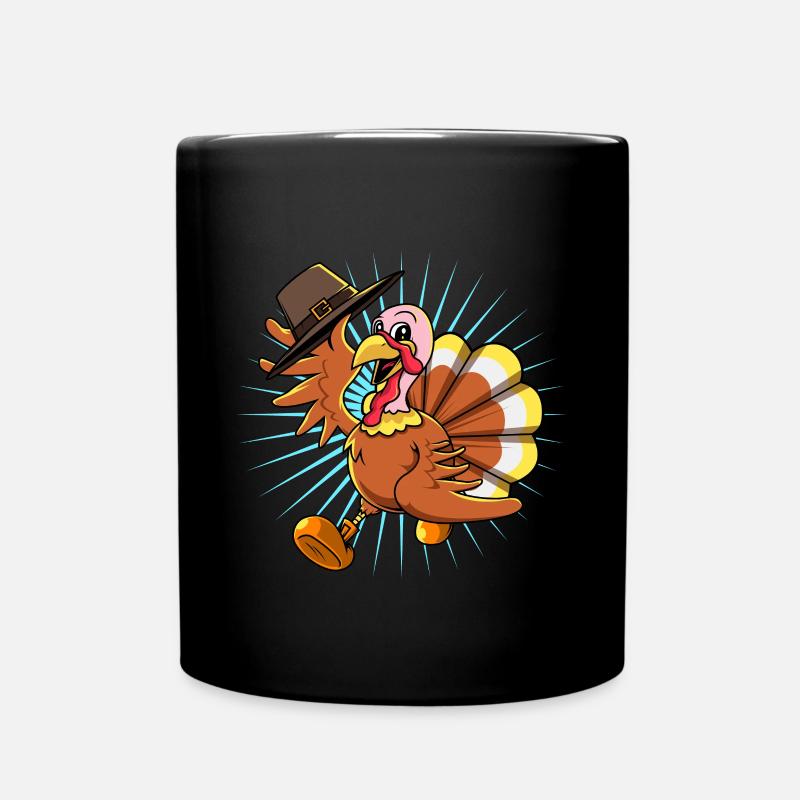 Truthahn Erntedankfest Thanksgiving Tier Geschenk - Tasse einfarbig - Schwarz