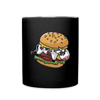 Cow in a burger - Full Colour Mug - black - Front