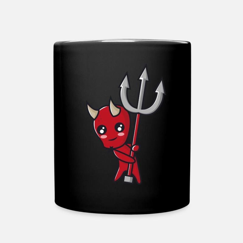 Devil with trident - Full Colour Mug - black