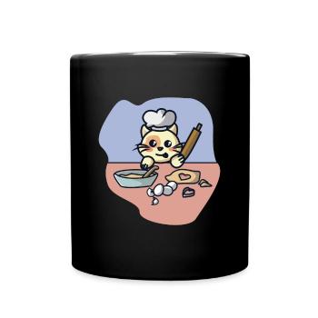 Bake cat while biscuit - Full Colour Mug - black - Front