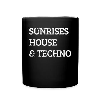 Sonnenaufgaenge House Musik und Techno - Tasse einfarbig - Schwarz - Vorne