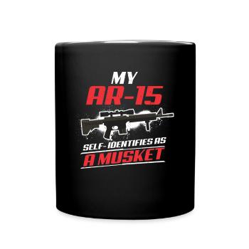 AR-15 Waffe Pistole Gewehr Muskete Sniper Geschenk - Tasse einfarbig - Schwarz - Vorne