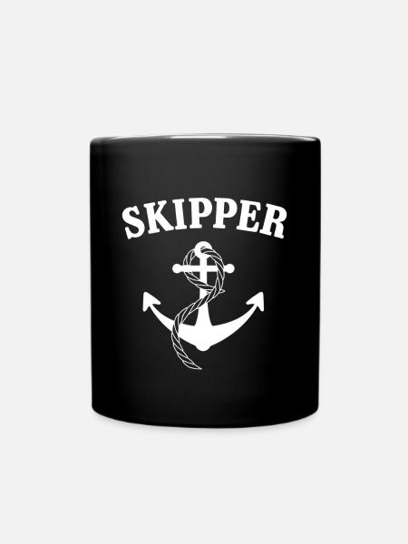 Skipper des Bootes - Tasse einfarbig - Schwarz