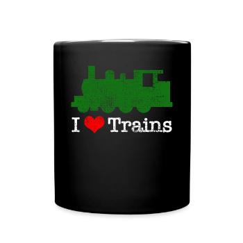 Train railway heart - Full Colour Mug - black - Front