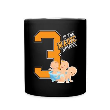 3. Schwangerschaftsmitteilung Geschenke - Tasse einfarbig - Schwarz - Vorne