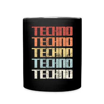 Retro Vintage Techno - Tasse einfarbig - Schwarz - Vorne