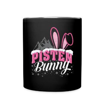 Cadeau drôle de lapin des pistes d'hiver après-ski - Mug uni - noir - Devant