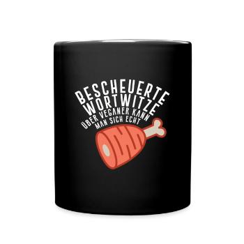 vegan joke ham saying funny meat eater - Full Colour Mug - black - Front