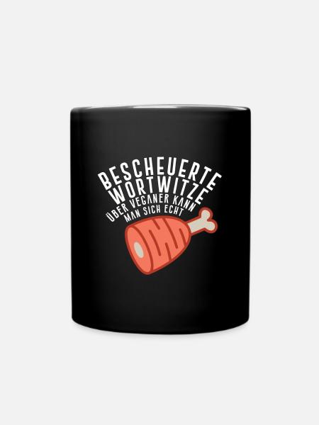 vegan joke ham saying funny meat eater - Full Colour Mug - black