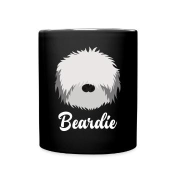 Beardie - Bearded Collie - Full Colour Mug - black - Front