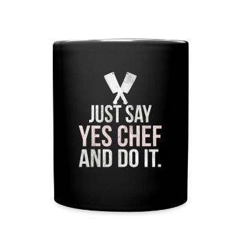 Yes Chef I Cook Cooks Cook Kitchen Cooking - Full Colour Mug - black - Front