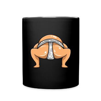 Sumoringer Sumo Kampfsport Ringkampf Geschenk - Tasse einfarbig - Schwarz - Vorne