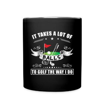 Lustiger Golf Spruch - Golfspieler Geschenk - Tasse einfarbig - Schwarz - Vorne