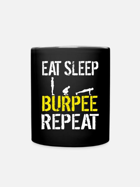 Lustige Burpees Workout Hindernislauf Rennen Bootcamp - Tasse einfarbig - Schwarz