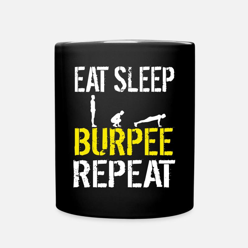 Lustige Burpees Workout Hindernislauf Rennen Bootcamp - Tasse einfarbig - Schwarz