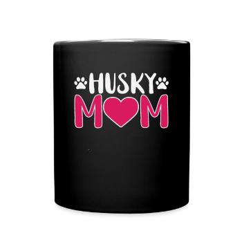 Husky Heart Mom Gift - Full Colour Mug - black - Front