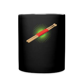 Schlagzeug Schlagzeuger Drumsticks Retro Geschenk - Tasse einfarbig - Schwarz - Vorne