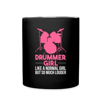 Batterie batteur batterie pilons fille batteur - Mug uni - noir - Devant