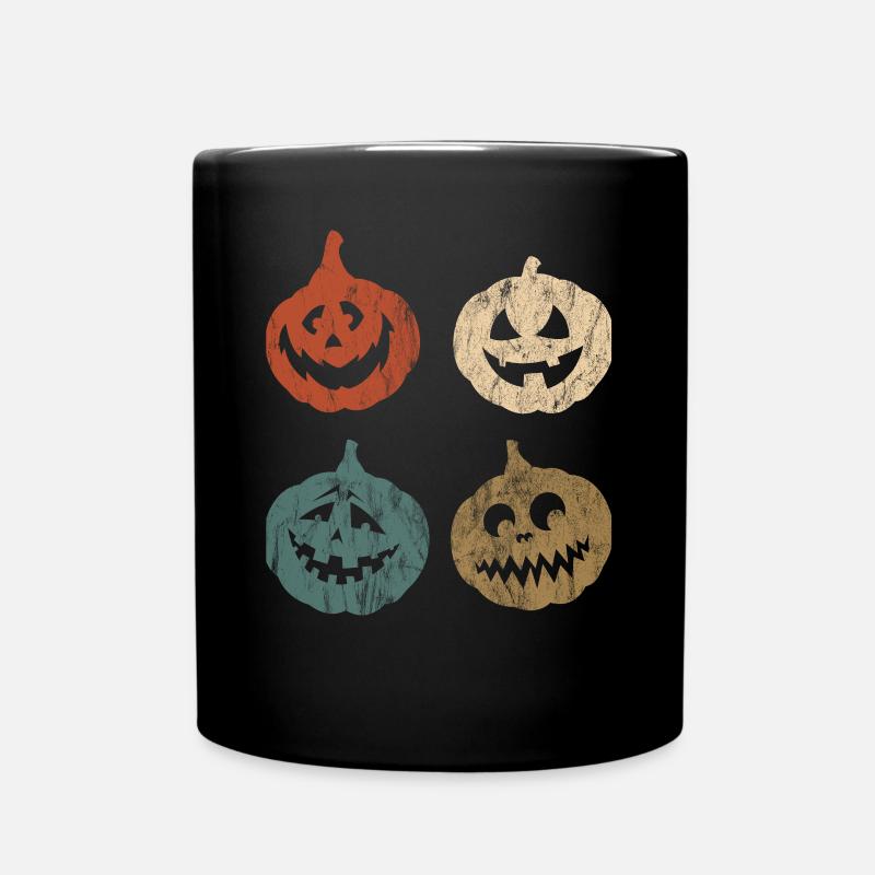 Vintage Retro Halloween Kürbis Horror Geschenk - Tasse einfarbig - Schwarz