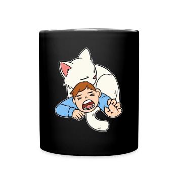 Cuddly Attack Cuddly Cat Kitten Gift - Full Colour Mug - black - Front