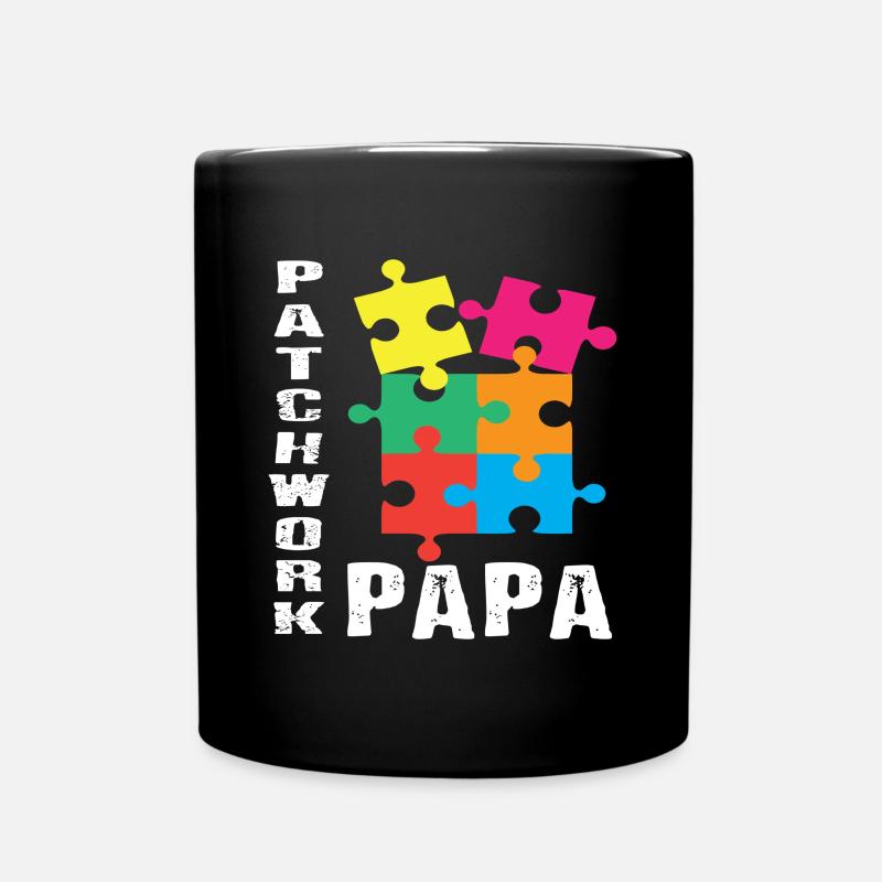 Papa patchwork - Mug uni - noir