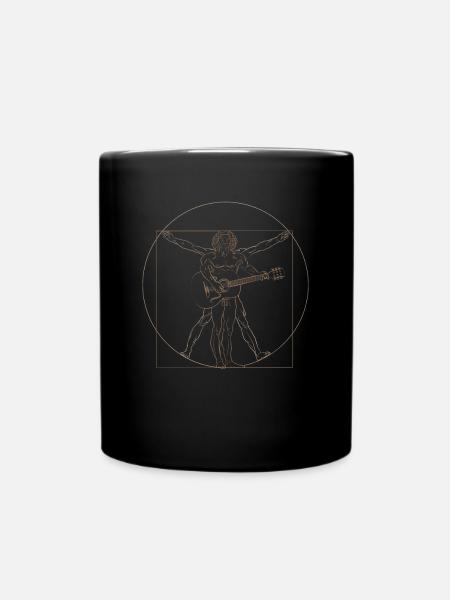 Da Vinci Rock Guitar Guitarist Retro Gift - Mug uni - noir
