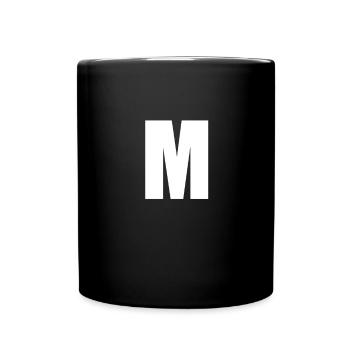 Buchstabe M - Tasse einfarbig - Schwarz - Vorne
