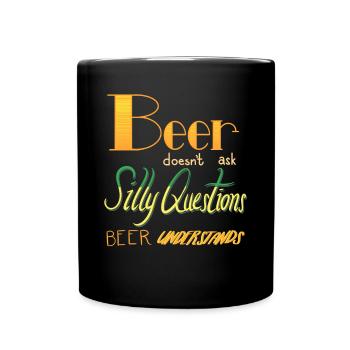 Bier versteht - Bierbrauer - Geschenk - Hopfen - Tasse einfarbig - Schwarz - Vorne