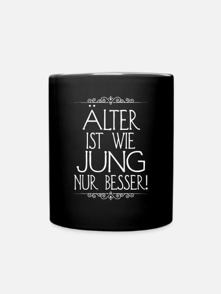 Vieux cadeau disant Young est resté vieux cool - Mug uni - noir