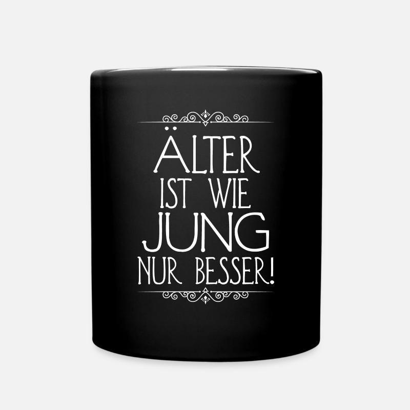 Vieux cadeau disant Young est resté vieux cool - Mug uni - noir