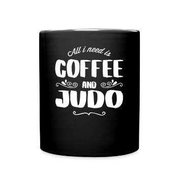 Judo & Coffee - Tasse einfarbig - Schwarz - Vorne